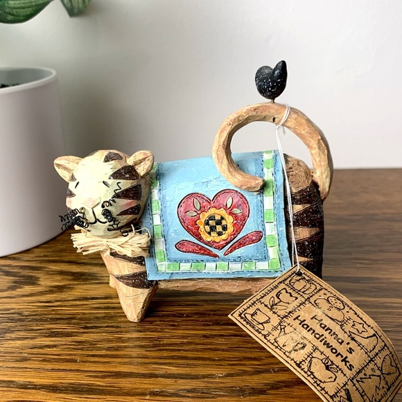 Vintage 90s Hanna’s Handiwork “The Cat, Crow, and Quilt” Figurine - Picture 1 of 11